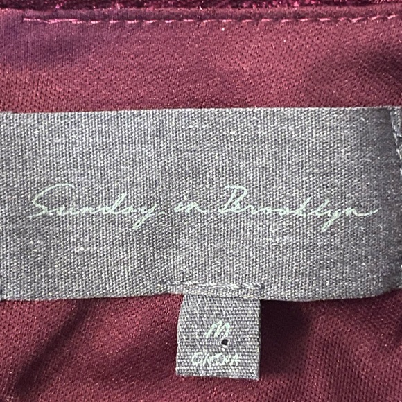 Anthropologie Sunday in Brooklyn Geneva Velvet Tee Burgundy Wine Size Medium - Picture 12 of 14